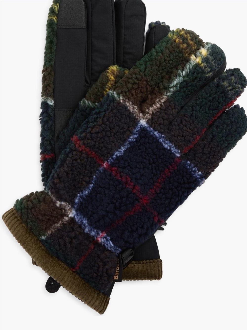 Barbour Field Tartan fleece touchscreen gloves